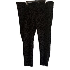 Torrid Pixie Pants Black High-Rise Skinny Jegging Leopard Print Size 3X